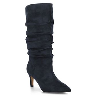 Journee Sonnet Women's Stiletto Heel Slouchy Knee-High Boots In Regular, Wide, & Extra Wide Calf