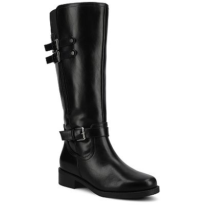 Journee Sonny Women's Round Toe Buckle Detail Knee-High Boots