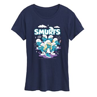 Women's Smurfs Group Logo Graphic Tee