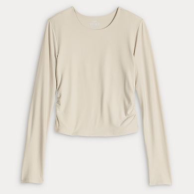 Juniors' Pink Republic Contour Side Cinch Long Sleeve Top