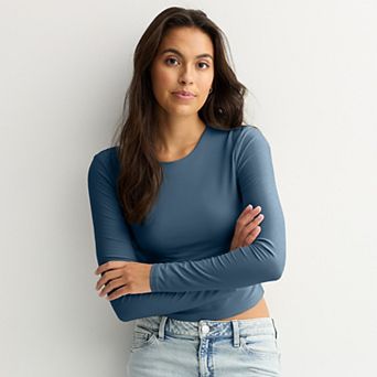 Juniors' Pink Republic Contour Side Cinch Long Sleeve Top