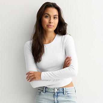 Juniors' Pink Republic Contour Side Cinch Long Sleeve Top