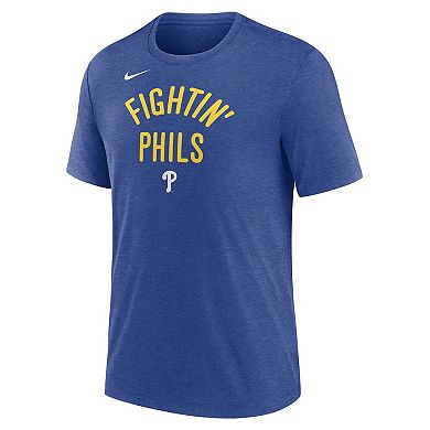 Men's Nike Heather Royal Philadelphia Phillies Local Hometown Tri-Blend T-Shirt
