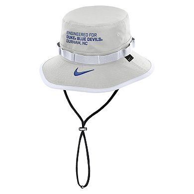 Men's Nike Gray Duke Blue Devils 2025 Sideline Apex Boonie Performance Bucket Hat