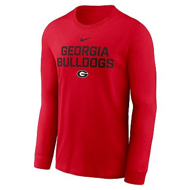 Men's Nike Red Georgia Bulldogs 2025 Sideline Performance Long Sleeve T-Shirt