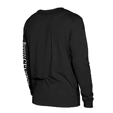 Men's New Era Black Boston Celtics Old School Sport Long Sleeve T-Shirt