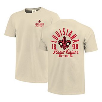 Men's Cream Louisiana Ragin' Cajuns Comfort Colors Mascot Overlay T-Shirt