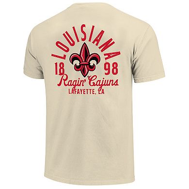 Men's Cream Louisiana Ragin' Cajuns Comfort Colors Mascot Overlay T-Shirt