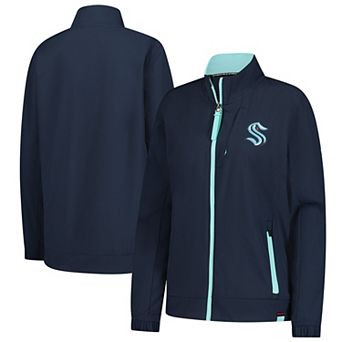 Women's Fanatics Deep Sea Blue Seattle Kraken Authentic Pro Rink Coaches Full-Zip Jacket