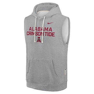Men's Nike Heather Gray Alabama Crimson Tide 2025 Sideline Performance Sleeveless Pullover Hoodie