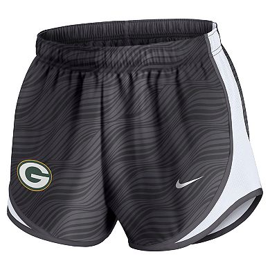 Women's Nike Anthracite Green Bay Packers Tempo Performance Shorts