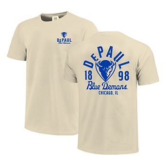 Men's Cream DePaul Blue Demons Comfort Colors Mascot Overlay T-Shirt