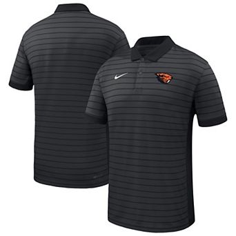 Men's Nike Black Oregon State Beavers 2025 Early Season Coaches Sideline Victory Stripe Performance Polo