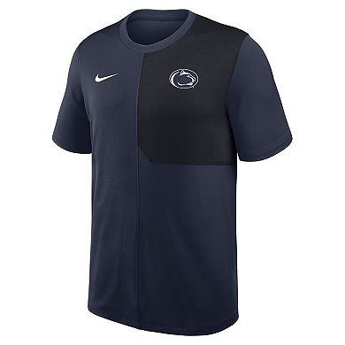 Men's Nike Navy Penn State Nittany Lions 2025 Sideline UV Performance Coach T-Shirt
