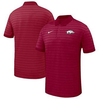 Men's Nike Cardinal Arkansas Razorbacks 2025 Early Season Coaches Sideline Victory Stripe Performance Polo