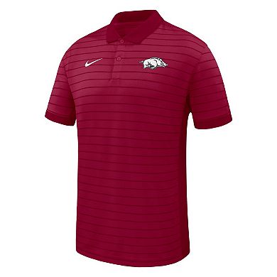 Men's Nike Cardinal Arkansas Razorbacks 2025 Early Season Coaches Sideline Victory Stripe Performance Polo