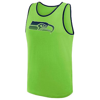 Men's Logo Athletic Neon Green Seattle Seahawks Unmatched Success Tank Top