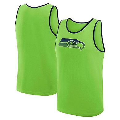 Men's Logo Athletic Neon Green Seattle Seahawks Unmatched Success Tank Top