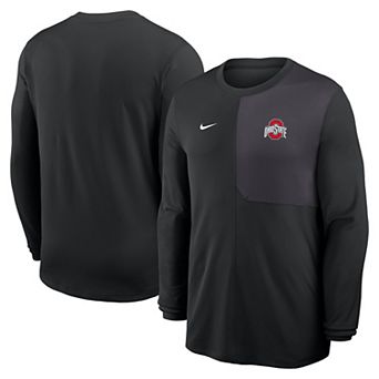 Men's Nike Black Ohio State Buckeyes 2025 Sideline Coach UV Performance Long Sleeve T-Shirt