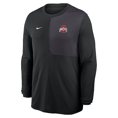 Men's Nike Black Ohio State Buckeyes 2025 Sideline Coach UV Performance Long Sleeve T-Shirt