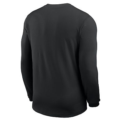 Men's Nike Black Ohio State Buckeyes 2025 Sideline Coach UV Performance Long Sleeve T-Shirt