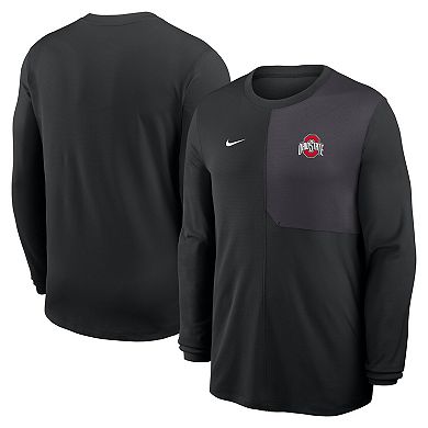 Men's Nike Black Ohio State Buckeyes 2025 Sideline Coach UV Performance Long Sleeve T-Shirt