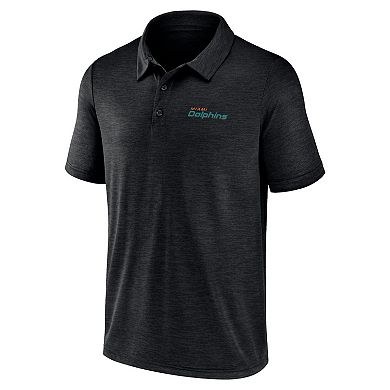 Men's Logo Athletic Black Miami Dolphins Unstoppable Polo
