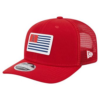 Men's New Era Red Los Angeles Angels Flag 9SEVENTY COOLERA Stretch-Snap Hat