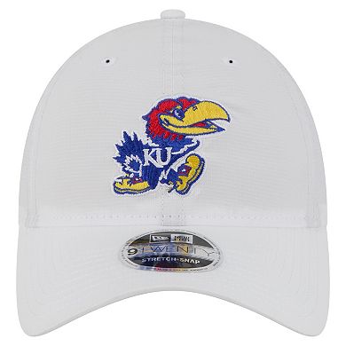 Men's New Era White Kansas Jayhawks Active Ripstop 9TWENTY Adjustable Hat