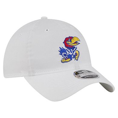 Men's New Era White Kansas Jayhawks Active Ripstop 9TWENTY Adjustable Hat