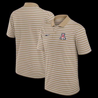 Men's Nike Tan Arizona Wildcats Athletic Prep Striped Performance Polo