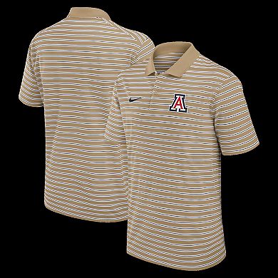 Men's Nike Tan Arizona Wildcats Athletic Prep Striped Performance Polo