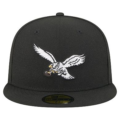 Men's New Era Black Philadelphia Eagles Super Bowl LIX Champions Historic Side Patch 59FIFTY Fitted Hat