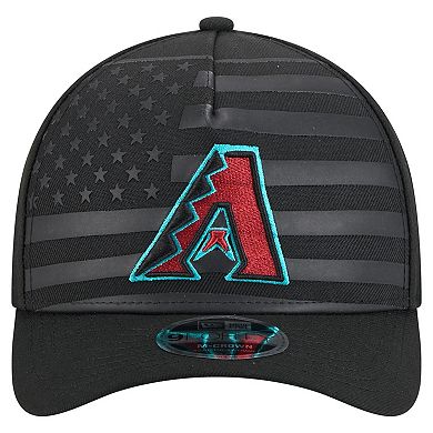 Men's New Era Black Arizona Diamondbacks American Flag 9FORTY M-Crown A-Frame Adjustable Hat