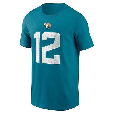 Men's Nike Travis Hunter Teal Jacksonville Jaguars 2025 NFL Draft First Round Pick Name & Number T-Shirt