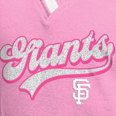 Girls Youth New Era Pink San Francisco Giants Mommy & Me Raglan V-Neck T-Shirt