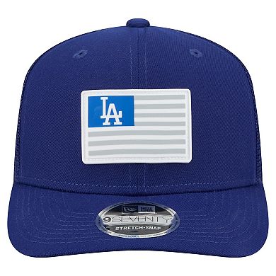Men's New Era Royal Los Angeles Dodgers Flag 9SEVENTY Stretch-Snap Hat