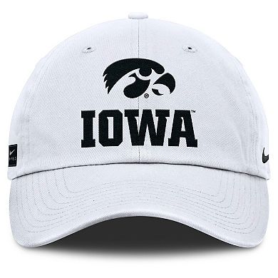 Men's Nike White Iowa Hawkeyes 2025 Sideline Club Adjustable Hat