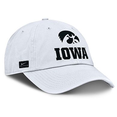 Men's Nike White Iowa Hawkeyes 2025 Sideline Club Adjustable Hat