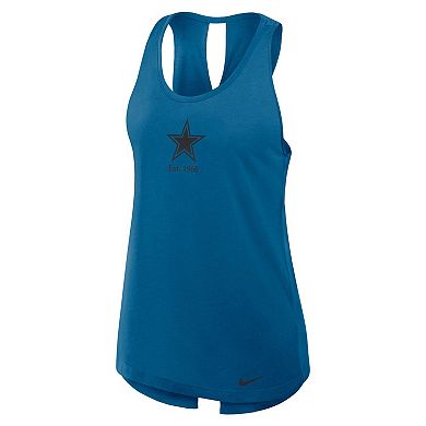 Women's Nike Navy Dallas Cowboys Glory Crisscross Performance Tank Top