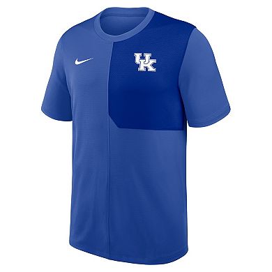 Men's Nike Royal Kentucky Wildcats 2025 Sideline UV Dri-FIT Coach Shirt
