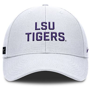 Men's Nike White LSU Tigers Rise Practice Adjustable Hat