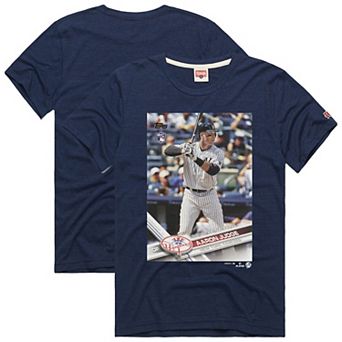 Men's Homage Aaron Judge Navy New York Yankees Topps Baseball Card Tri-Blend T-Shirt