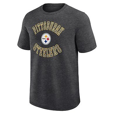 Men's Logo Athletic Heather Charcoal Pittsburgh Steelers Success TShirt