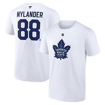 Men's Fanatics William Nylander White Toronto Maple Leafs Authentic Stack Name & Number T-Shirt