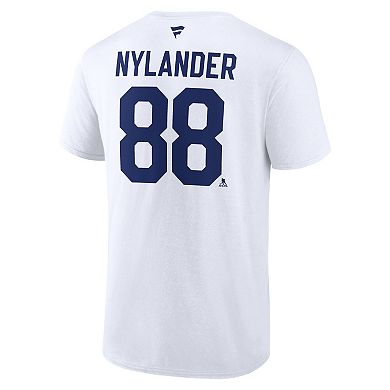 Men's Fanatics William Nylander White Toronto Maple Leafs Authentic Stack Name & Number T-Shirt