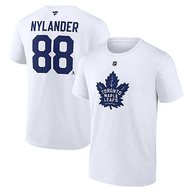 Men's Fanatics William Nylander White Toronto Maple Leafs Authentic Stack Name & Number T-Shirt