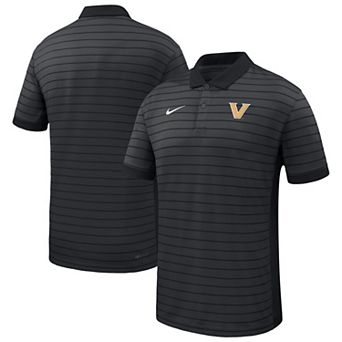 Men's Nike Black Vanderbilt Commodores 2025 Early Season Coaches Sideline Victory Stripe Performance Polo