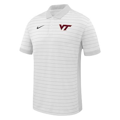 Men's Nike White Virginia Tech Hokies 2025 Early Season Coaches Sideline Victory Stripe Performance Polo