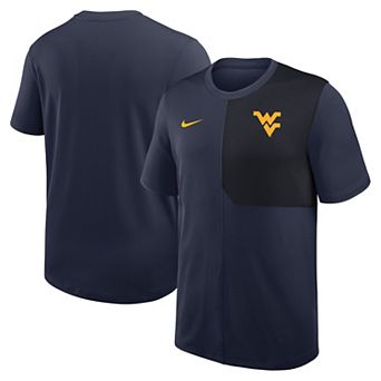Men's Nike Navy West Virginia Mountaineers 2025 Sideline UV Performance Coach T-Shirt